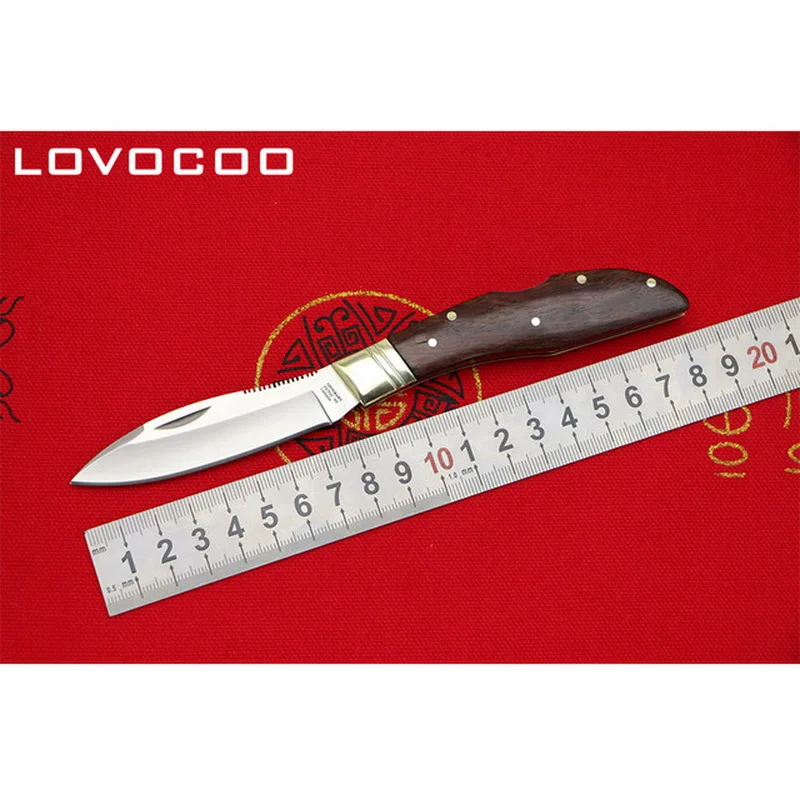 Дешево LOCOVOO OEM Канада Gromann Флиппер складной нож 9cr18mov лезвие палисандр ручка Открытый Отдых Охота Карманные Ножи EDC инструменты