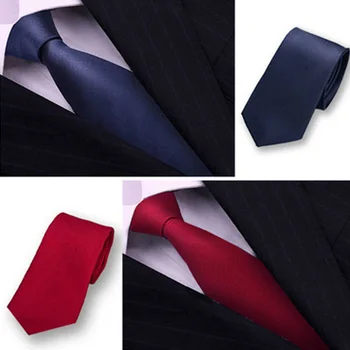 

New Men's Solid Color Tie High Quality Solid Color Narrow Neckwear Mens Skinny Neck Wedding Party Ties width Ties