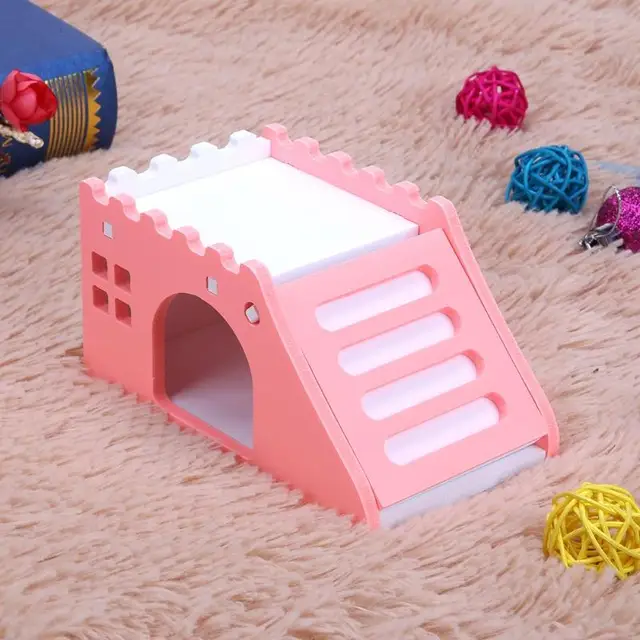 Wooden Hamster Staircase Sleeping House Golden Bear Nest Bed for Small Pets Chinchillas Guinea-pig Small Pets Cage Toys - Image 4