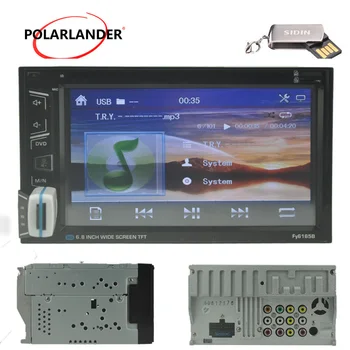 

Autoradio 2 Din 6.8 Inch car Radio DVD player USB/TF/AM/FM bluetooth steering wheel control touch screen radio cassette player