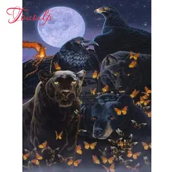 5D квадратный и круглый полный черный пантера черный медведь алмазный узор ручной работы Мозаика 5D DIY Алмазная картина вышивка крестиком