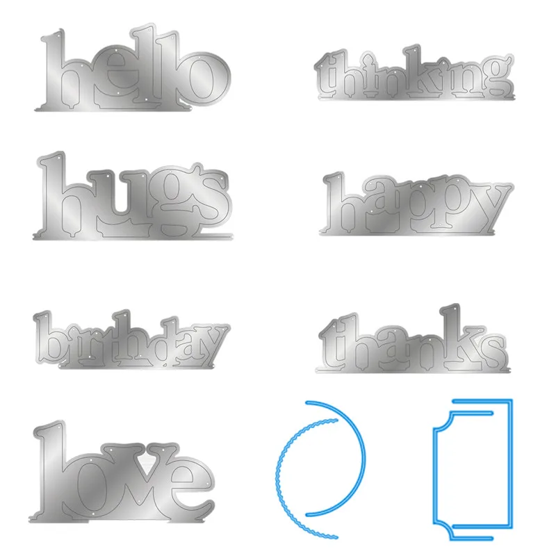 

"Love" "Birthday" Words Irregular Figure Edges Frame Metal Cutting Dies New 2019 for Card Making Scrapbooking Album Embossing