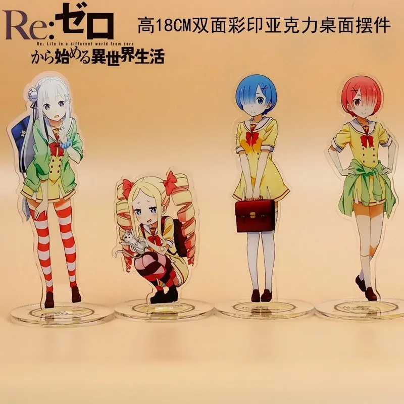 

Anime Re:zero Starting Life in Another World Rem Ram Emilia Cosplay Acrylic Desk Stand Figure Model Plate Decor Xmas Gifts