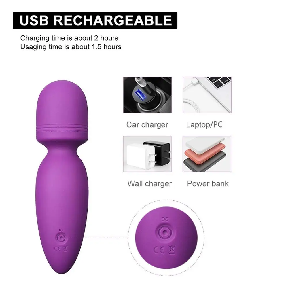  Mini vibrador de varita mágica Av juguetes sexuales masajeador vibrador potente estimulador de clít