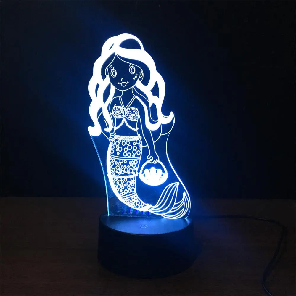 

Mermaid 3DLED night lights, romantic atmosphere lantern wedding decorations lovers gift
