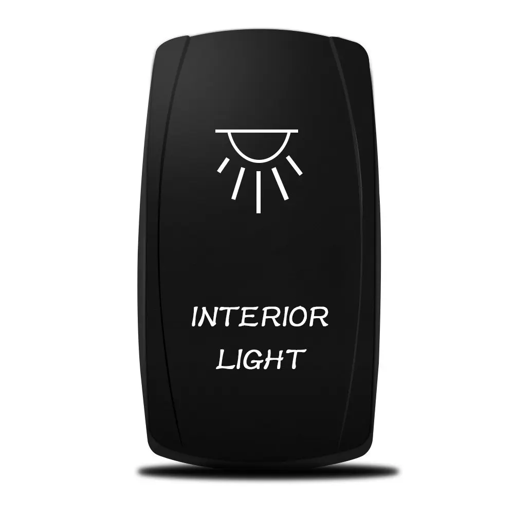 20A 12V Onoff LED Light INTERIOR LIGHT Laser Backlit Orange Rocker Switch