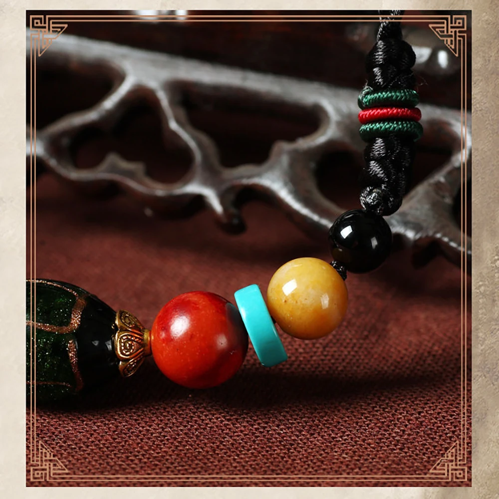 BOEYCJR натуральный камень стеклянный шарик короткое колье цепь ручной работы Винтажные Ювелирные изделия этническое ожерелье для женщин подарок