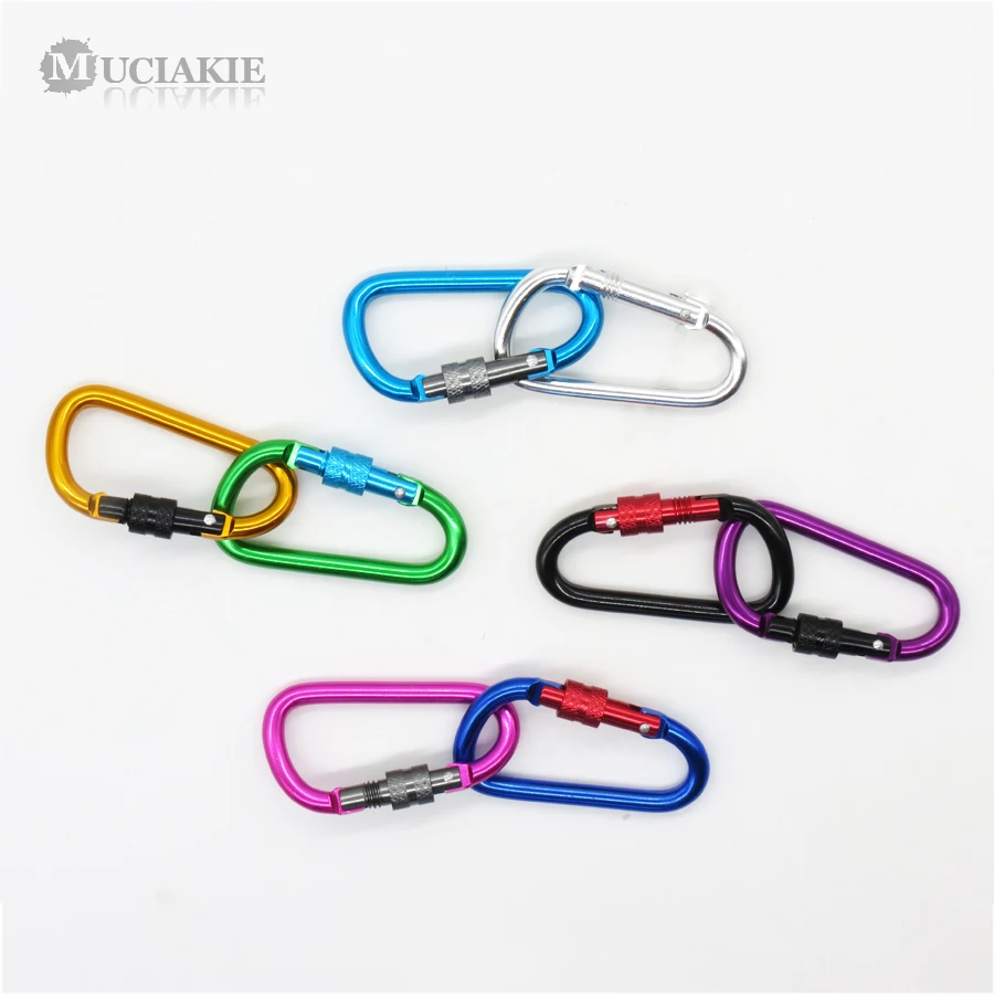 5PCS Aluminum Alloy Decorative Hoods Key Hooks Black Blue Red Gold Silver Carabiners Key Chain Clip Camping Snap Hook Outdoor 5