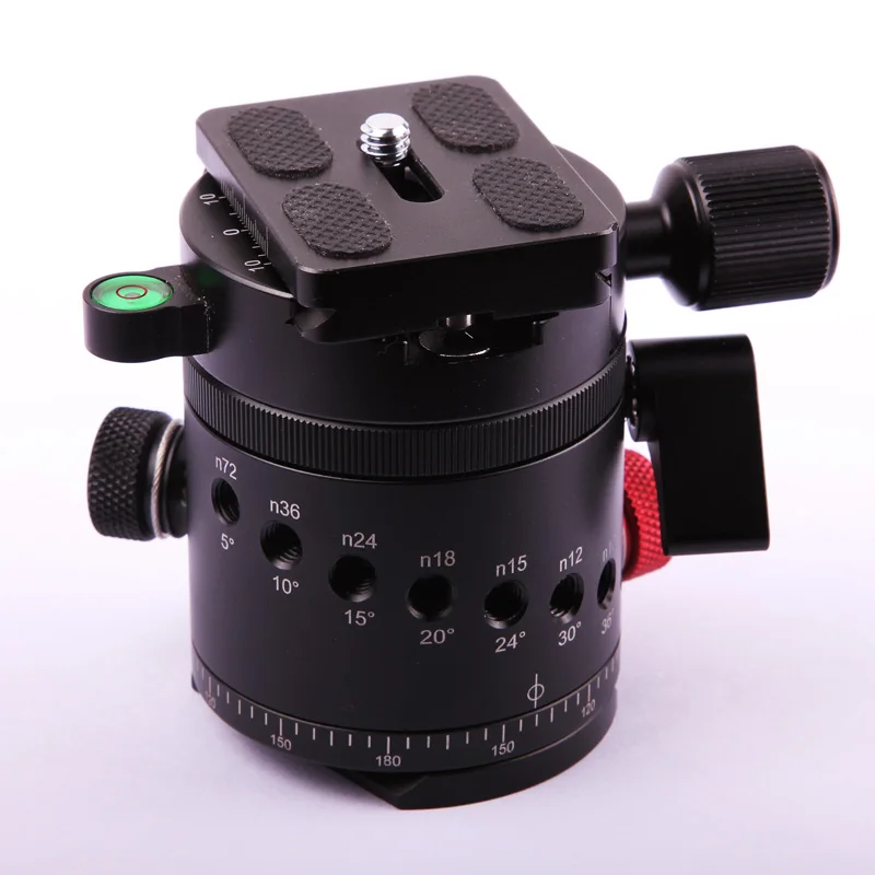 

360 Degree CNC Panoramic Panorama 10 Indexing Head Rotator Ballhead Clamp with Quick Release Plate for Camera Tripod Head