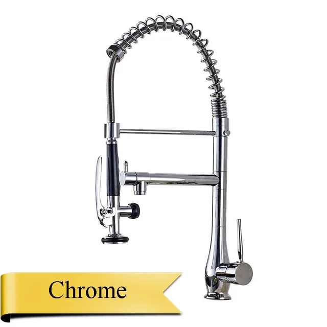 Brushed Nickel Spring Pull Down Kitchen Sink Faucet ...
