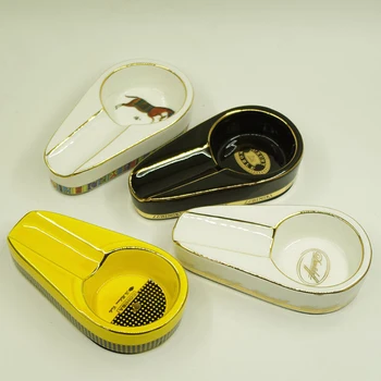 

Ceramic Luxury Round Cigar Ashtray Holder Cigarettes Holder Home Office Acessory Ash Tray Travel Ashtrays Gift for Men