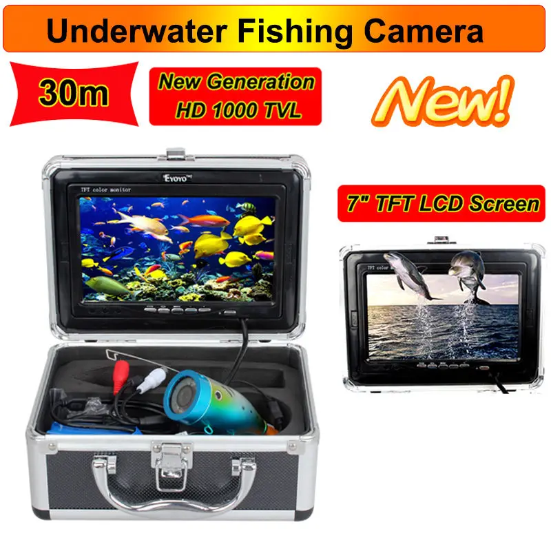 

Eyoyo 30M Professional Fish Finder Underwater Fishing Video Camera 7" Color HD Monitor 1000TVL HD CAM W/Sunvisor Free Shipping