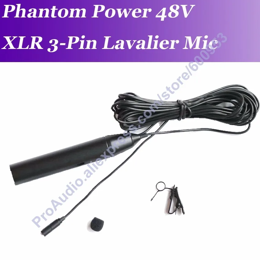 Профессиональный MICWL ME2 XLR Мужской 3Pin петличный клип на лацкане микрофон 48 В Phantom power Mic 5 м кабель