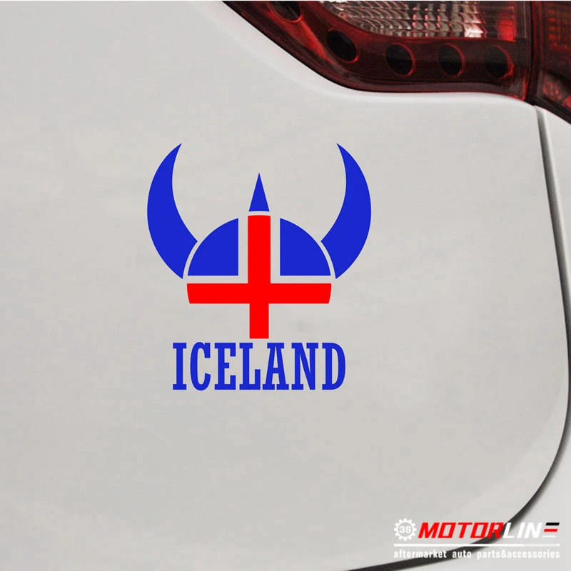 

Viking Warrior Helmet Iceland Flag Decal Sticker Car Vinyl pick size Icelandic