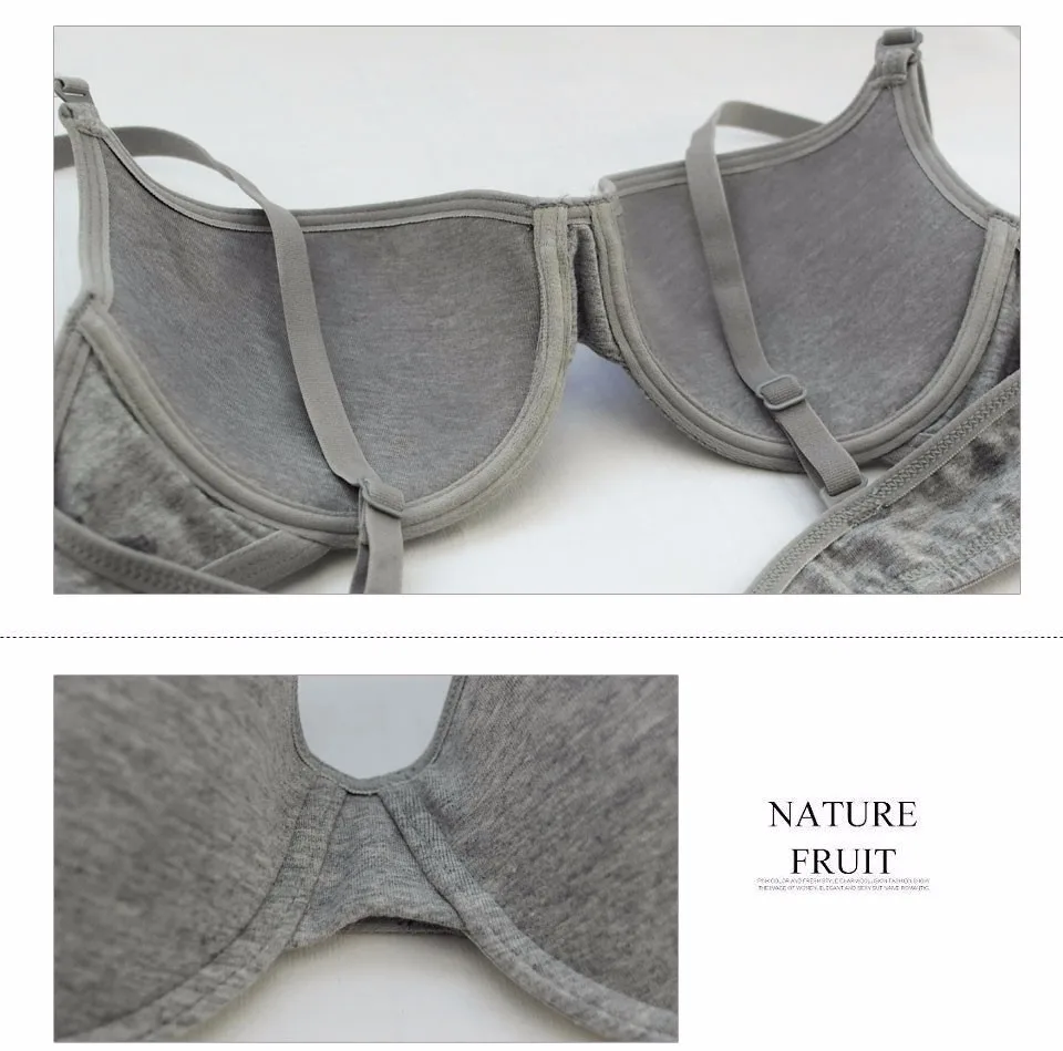 CINOON New Arrival Women Comfortable Cotton Underwear push up bra Gray Color Choose Bra B C Cup Plus size Women Underwear Bra 5