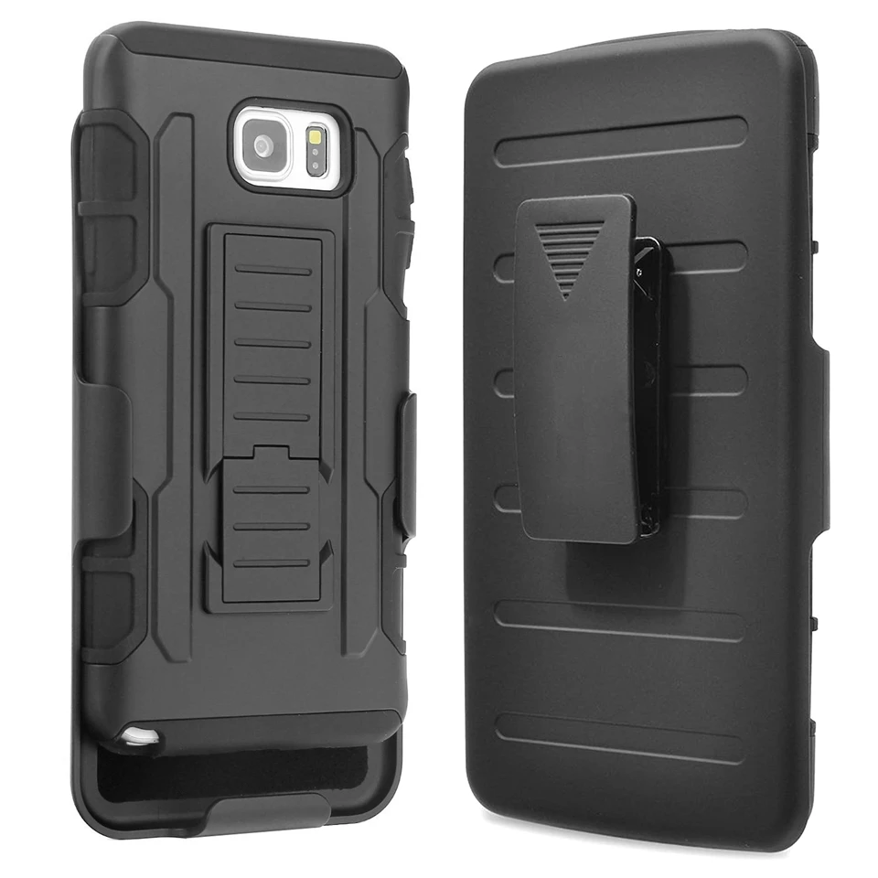 For Samsung Galaxy Note 5 4 Case Belt Clip Holster Stand Armor Silicone