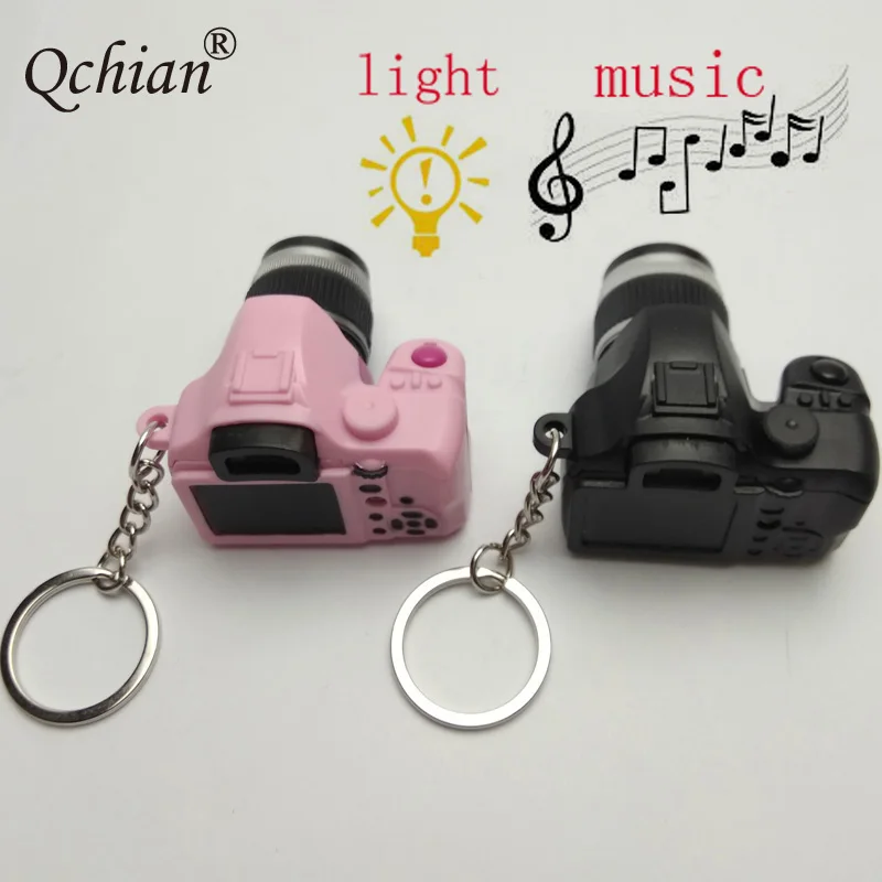 

Sound LED Glowing Mini SLR Camera Model Automobiles Toy Keychain Backpack Pendant Jewelry Keyring Beautiful Gift