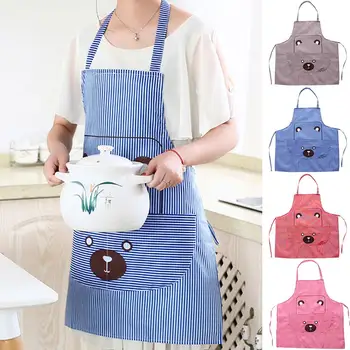 

Cute Bear Design Sleeveless Aprons Kitchen Cooking Restaurant Apron Cover with Pocket Aprons