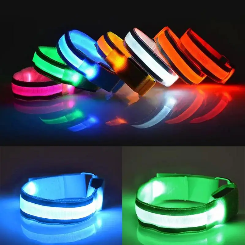 

LED Reflective Light Arm Armband Strap Safety Belt For Night Running Fluorescent Cycling Hand Strap Wristband Wrist Bracelets #