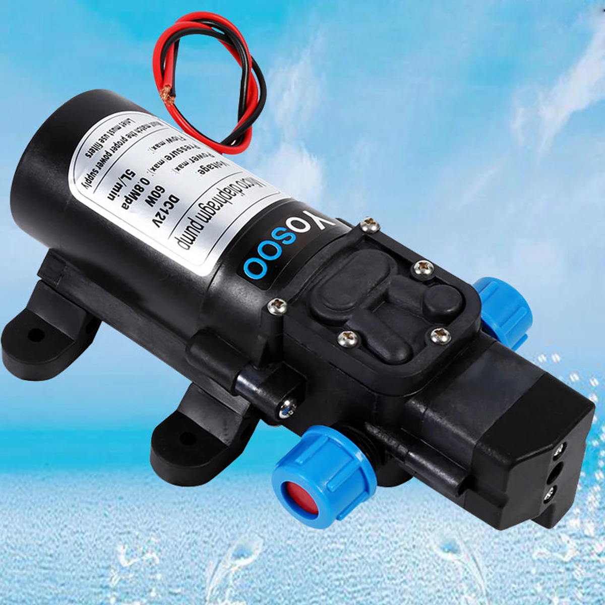 

Micro Diaphragm Water Pump Self-priming DC12V 60W 120PSI Mini Diaphragm High Pressure Water Pump Automatic Switch 5L/min