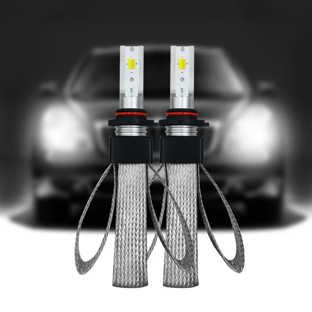 

T9 9-36V H1/H4/H7/H11/9005/9006 Optional Car LED Headlight Bulbs Conversion Kit Copper 12 LED Three Light Color 60W 6000K 9600LM