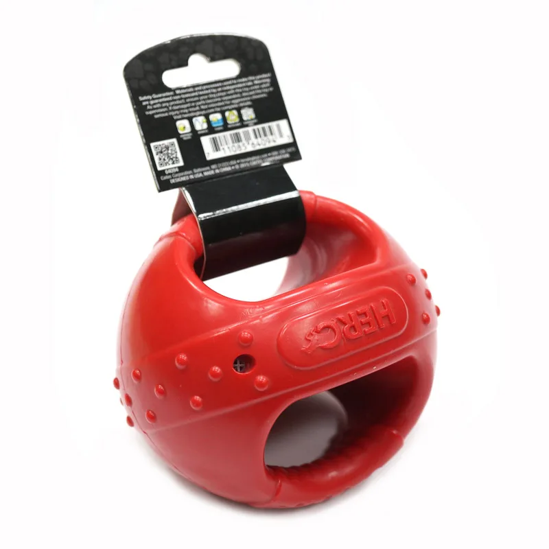 CAITEC Dog Toys Handle Ball with Squeaker Floatable Springy Great for Tossing Chasing Suitable for Interactive