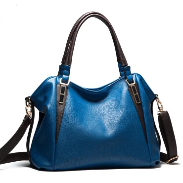 Anawisare женские кожаные сумки из воловьей кожи, большие сумки на плечо из натуральной кожи, женские сумки через плечо - Цвет: Women Handbags Blue