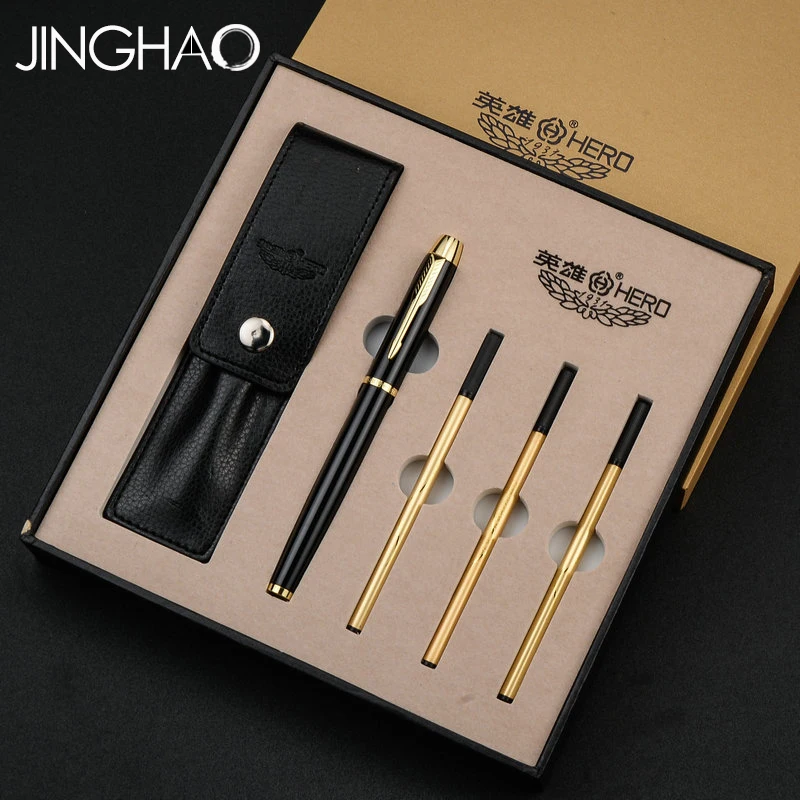 

High-end Smooth Writing Rollerball Pen Gift Set with 3pcs Refills Business Office Sign Pens Luxury Christmas Gift for Friends