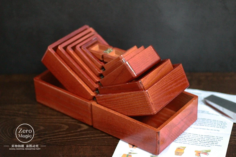 Nest of Boxes Wooden,seven cases,magic tricks,Stage,Close