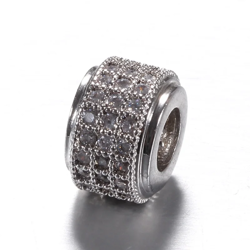 Мода любовь DIY ювелирные браслеты для женщин бусины меняемые из нержавеющей стали серебряный браслет с Бисер Мурано - Окраска металла: zircon bead white