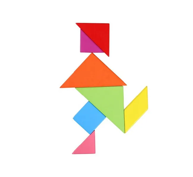 Детские деревянные развивающие 7 шт. геометрические Tangram головоломки Обучающие игрушки деревянная цифровая часовая головоломка WYQ