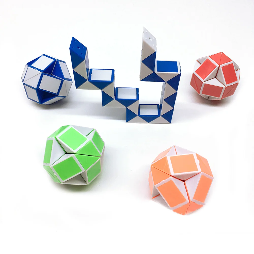 

4 Colors Mini Snake Cube Toy magic snake Fidge cube Variety Popular Twist Transformable Kids Gift Toy Red Blue Orange Green