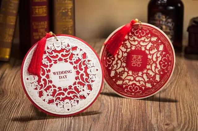 200 Pcs Lot Round Shape Laser Cut Chinese Red Wedding Invitation 200 Pcs Lot Round Shape Laser Cut Chinese Red Wedding Invitation Card Dhl Fedex Free
