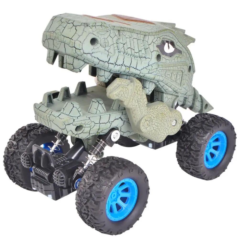 

Dinosaur Monster Truck Toys,Graffiti Die-cast Pull Back Car Toys with Spring & Big Rubber Tires,Toddler Kids Vehicle Toys