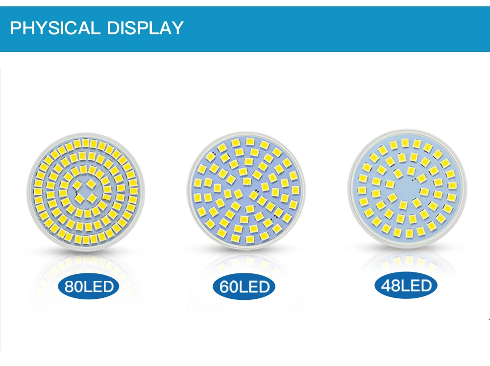 Счастливая светодиодный Светодиодный прожектор лампы E27 E14 MR16 GU10 светодиодный 220V 110V 2835 SMD 48 60 80 светодиодный s Lampada Bombillas для Освещение в помещении