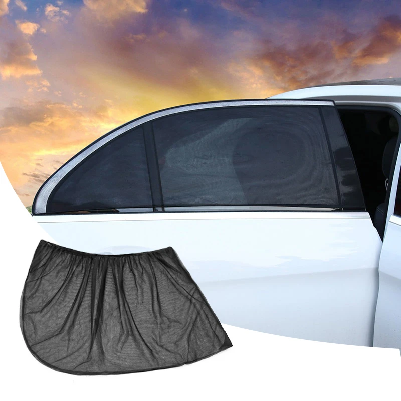 2 шт. пленка на окна автомобиля Солнцезащитная пленка на окна автомобиля черная сетка теплоизоляционная Автомобильная Солнцезащитная пленка затенение