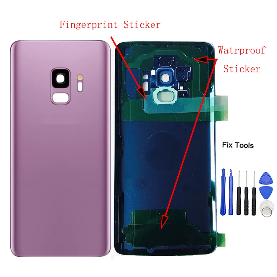 

Back Glass For Samsung S9 G950 G950F Back Battery Cover For Samsung S9 Housing Back Cover Waterproof sitcker fingerprint sticker