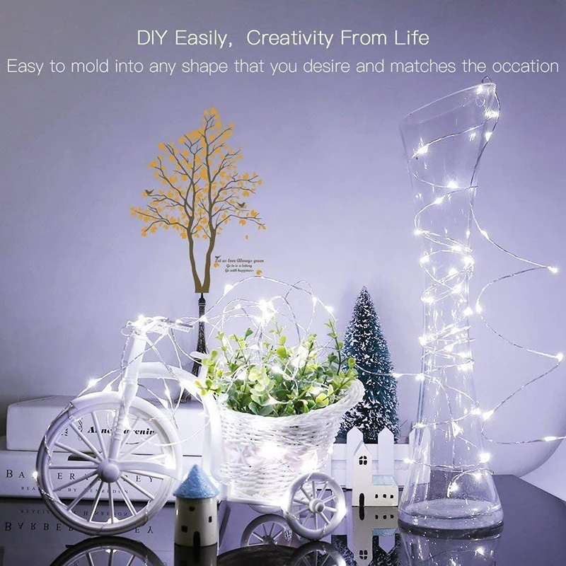 

LED String lights Holiday lighting 1-10M Silver Wire night light For Garland Fairy Christmas Tree Wedding Party Decoration