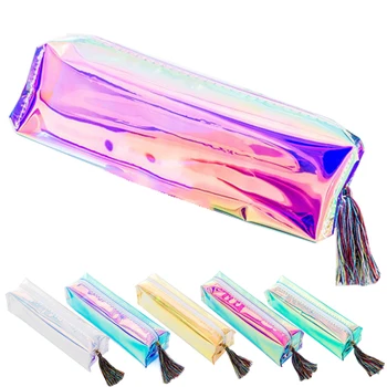 

FangNymph Transparent Glitter Pencil Case Creative PVC Pencil Bag Kids Gift School Supplies Office Pen Box Stationery