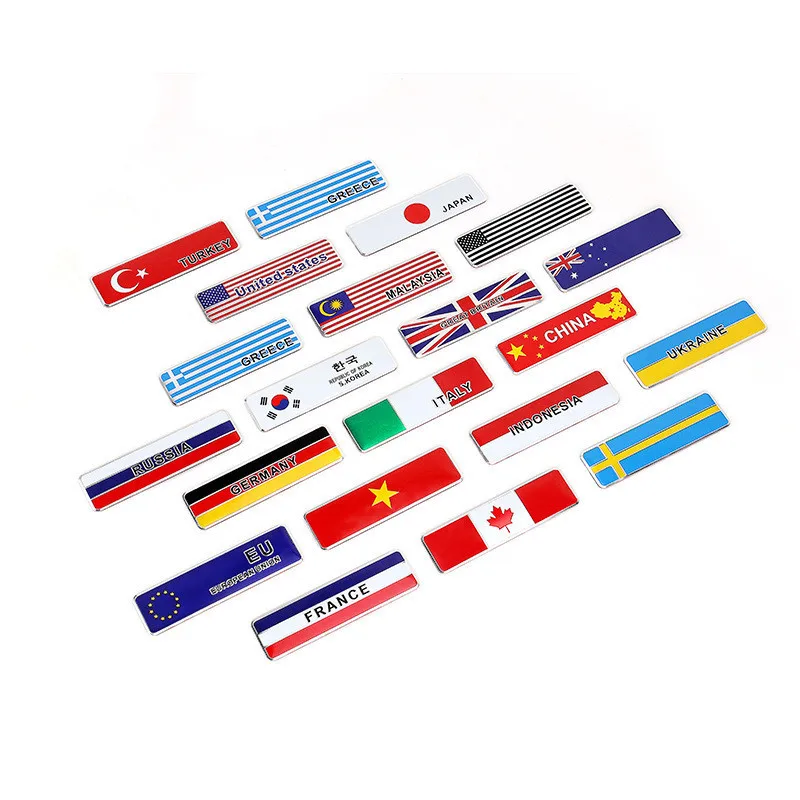 National Flags Aluminum Car Stickers Decorating