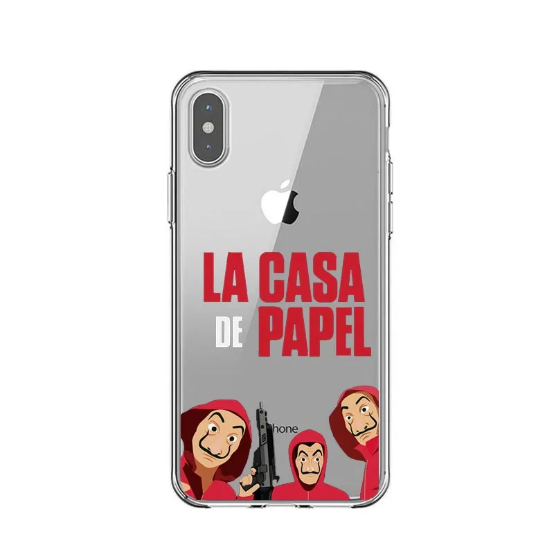 La casa de papel Tokio Spanish tv Coque, прозрачный мягкий Силиконовый ТПУ чехол для телефона чехол для iPhone 5 5S SE 6 6s 7 8 Plus X XR XS MAX