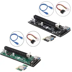 Горячая продажа USB 3.0 pci-e PCI Express 1X к 16x Extender Riser совета адаптер карт с SATA Мощность кабель USB кабель для Bitcoin Miner