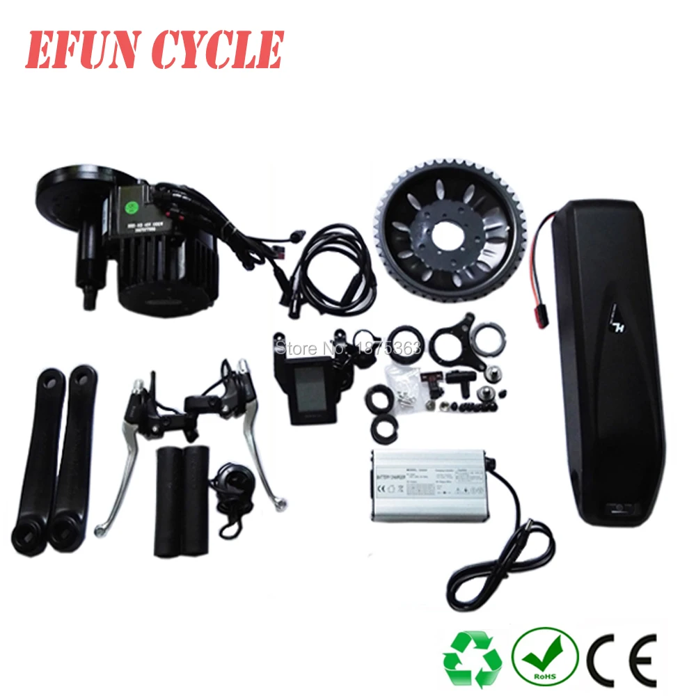 

8Fun/Bafang BBSHD/BBS03 mid drive motor kits with 48V 10Ah Hailong down tube battery for fat tire bike