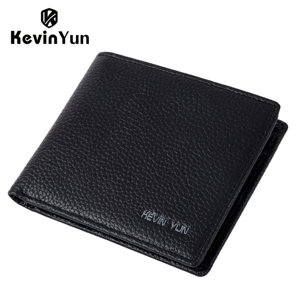 

KEVIN YUN Designer Brand Men Wallet Short Genuine Leather Wallet Slim Pocket Wallet Pusre