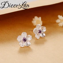 Новое поступление 925 пробы серебряные серьги с цветком для женщин модные ювелирные изделия Стерлинговое Серебро-ювелирные изделия pendientes