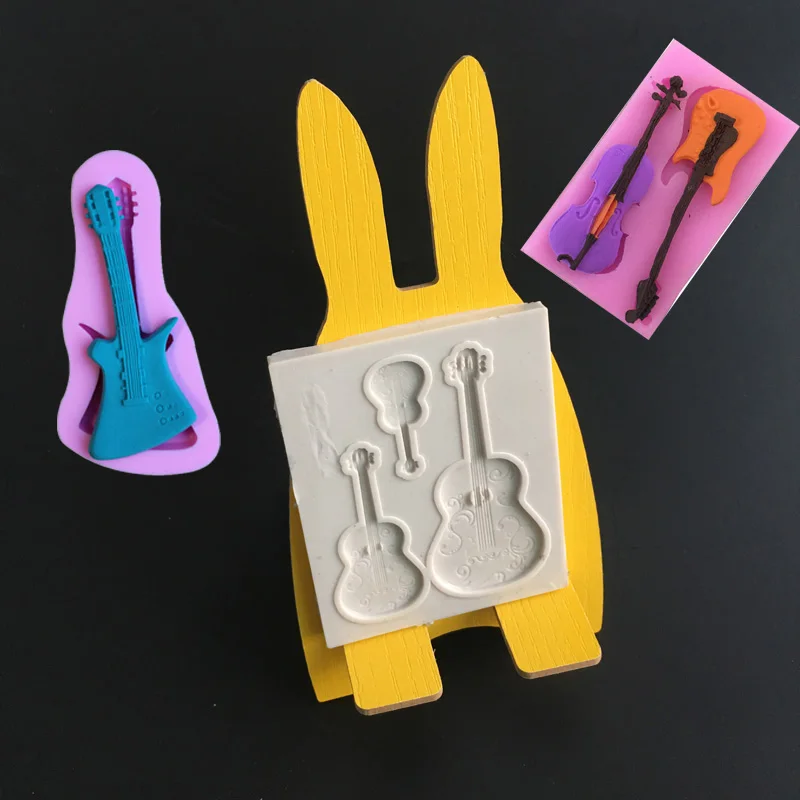 

Guitar Mold Clay Candy Chocolate Baking Bakery Bakery Chocolate Biscuits DIY Handmade Kitchen Baking Gadgets