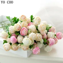 Йо Чо искусственный цветок 3 головки 42 см Шелковый Пион ветка букет Высокое качество Поддельные пионы Цветы Декор для дома и сада свадьбы