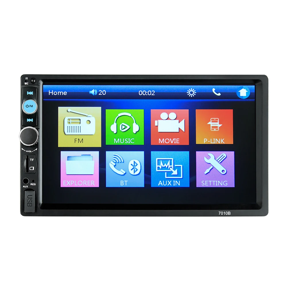 

7010B 7 inch car multi-function player, touch screen Bluetooth MP3 player RM/RMVB/BT/FM PLAYER MP5 player Car radio