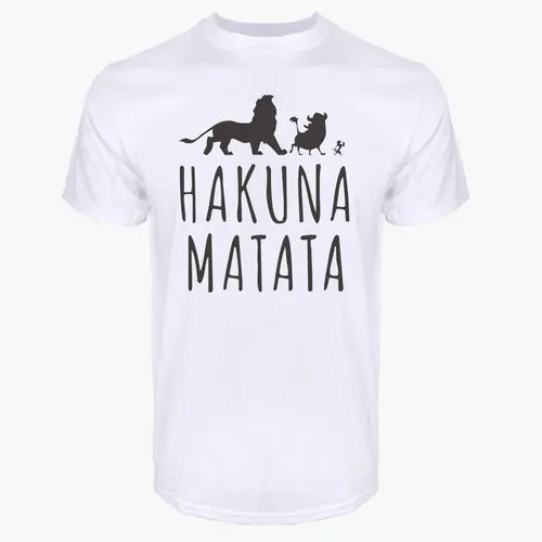 Летние хлопковые футболки HAKUNA MATATA мужские футболки большого размера с коротким рукавом Slim Fit Модные Топы И Футболки мужская одежда - Цвет: Белый