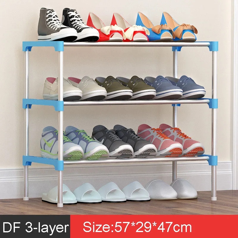 Простой пластиковый стеллаж для обуви портативный ручной держатель для обуви легко перемещать обувь Oragnizer DIY сборка домашняя обувь полка для хранения - Цвет: DF 3L